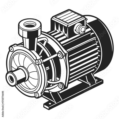 Electric centrifugal pump illustration