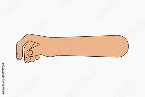 Hand arm, gesture flat collage element vector