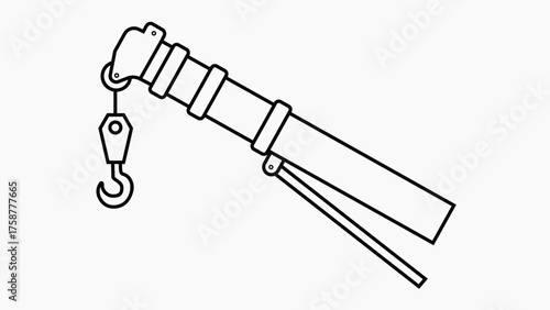 Crane hook line art vector
