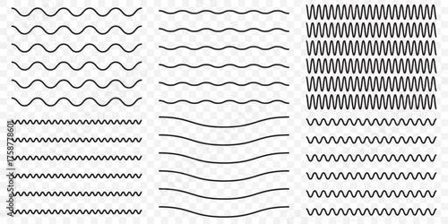 Wave line zigzag  On Transparent Background. EPS 10.