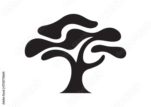 Abstract tree icon, Abstract tree solid vector