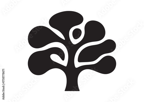 Abstract tree icon, Abstract tree solid vector