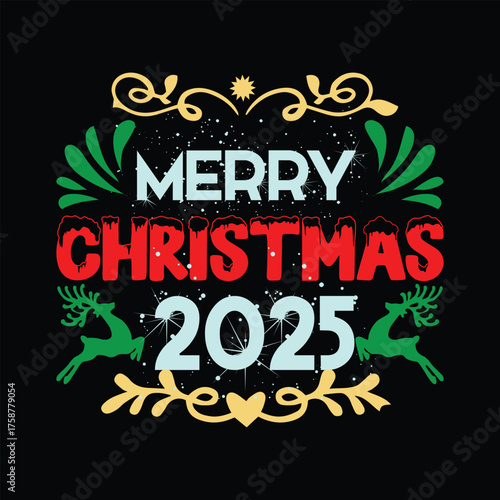 Merry  Christmas 2026 graphic prints set, t shirt designs for ugly sweater x mas party. 