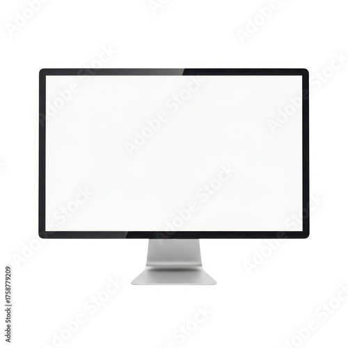Minimalist computer screen on isolated on white background