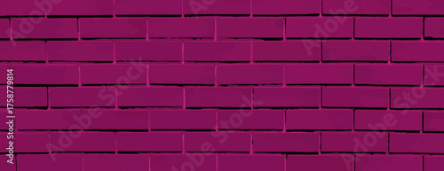 Brick wall background, vibrant magenta color, magenta texture. Background with a bold, urban style. Background is striking and textured. Brick texture background vector wallpaper
