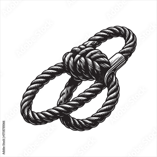 Rope silhouette vector, Simple rope icon silhouette vector illustration. 