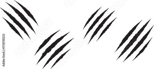 Aggressive beast claw marks trailing across surface dynamic scratch texture design element