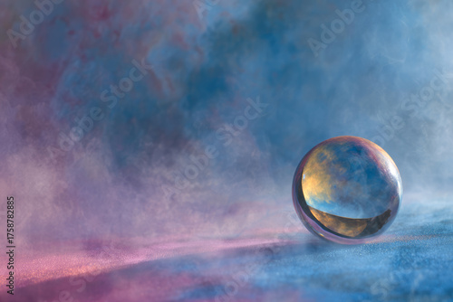 Translucent Orb With Fog Abstract Art