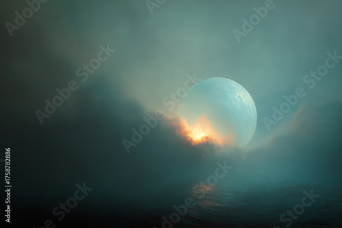 Translucent Orb With Fog Abstract Art