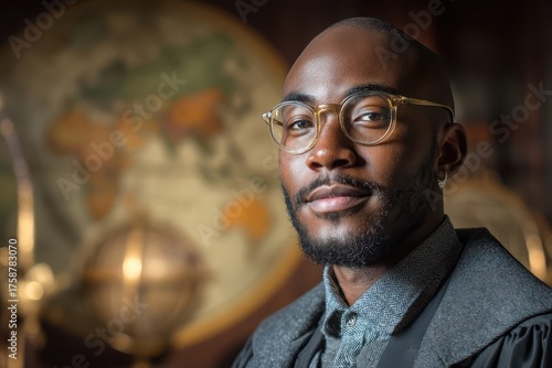 Young man with glasses and ...