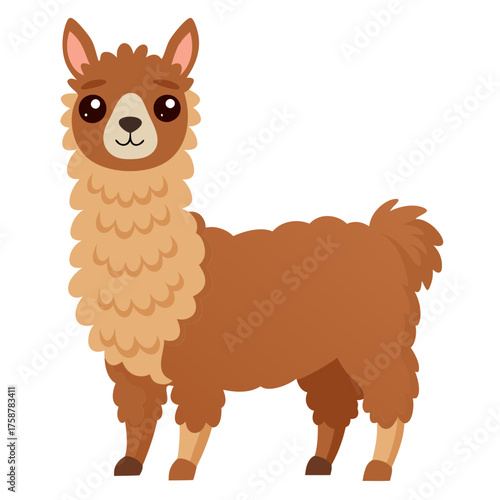 Cute llama alpaca cartoon vector illustration for kids nursery decor and animal lovers design 