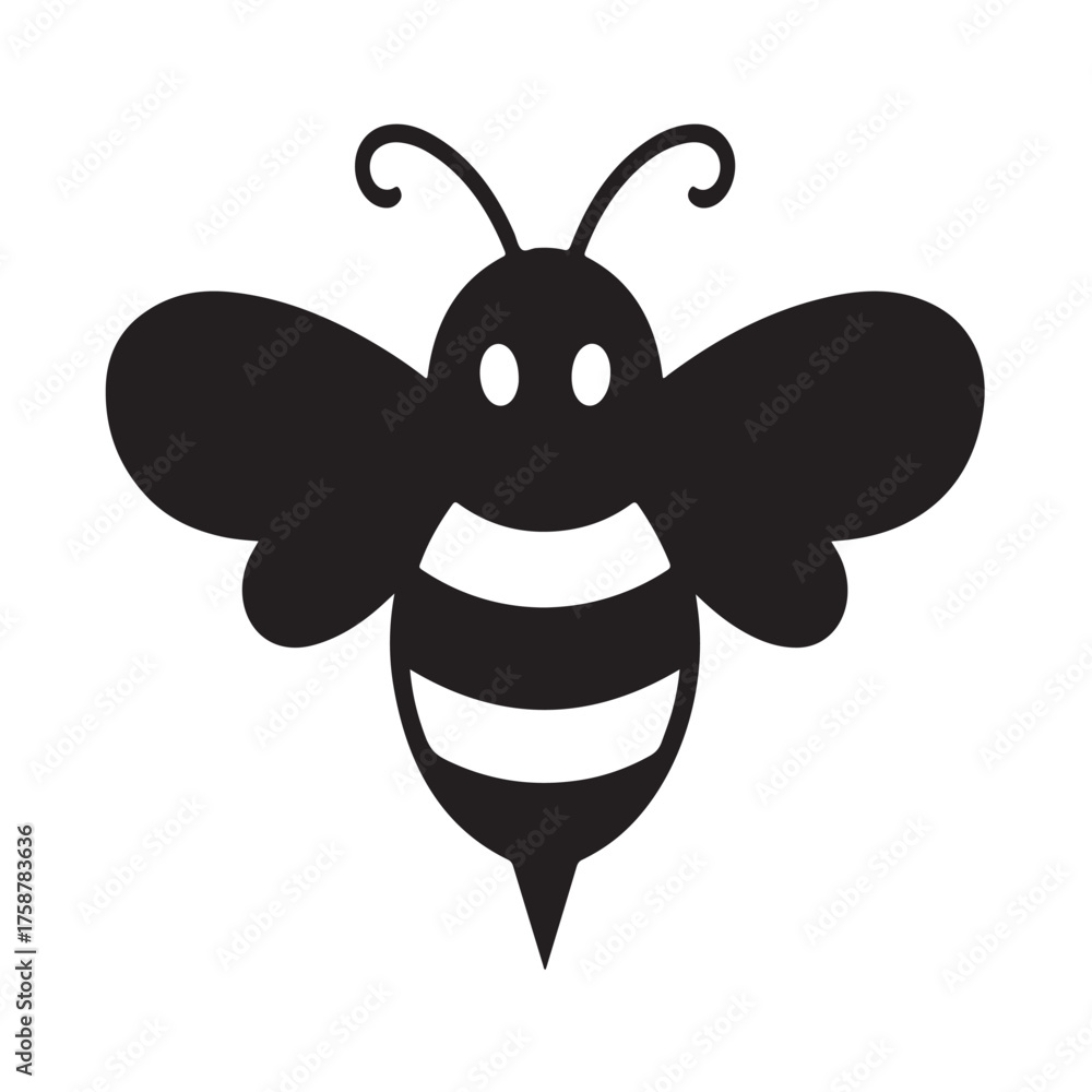 Naklejka premium Stylish Bumblebee Doodle Silhouette Vector | Hand Drawn Insect Illustration