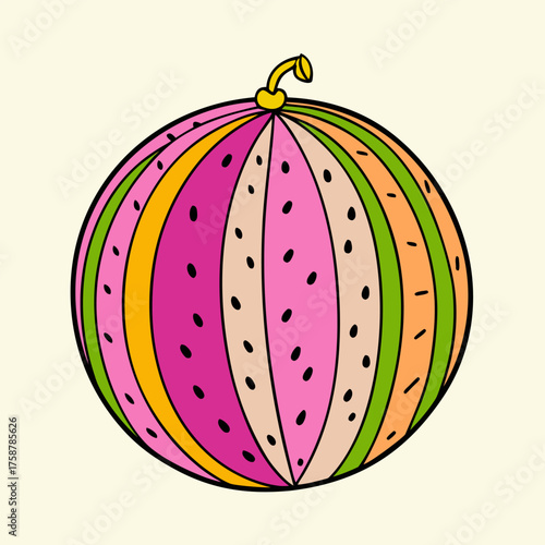 vector illustration of a ripe watermelon, Eps file. 