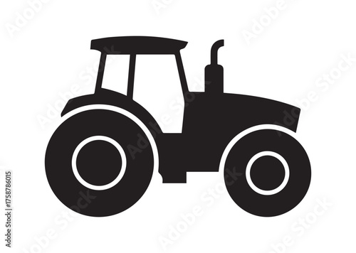 Tractor icon, Tractor solid vector