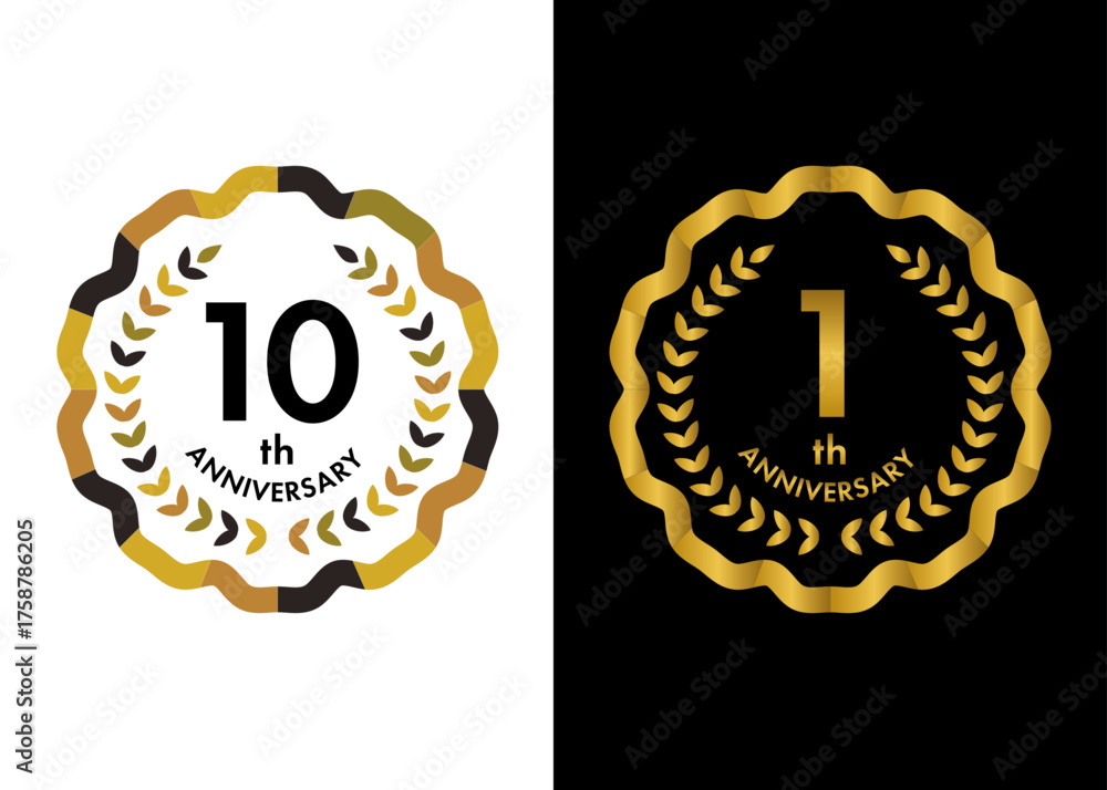 Naklejka premium プレミアム記念シールコレクション、ゴールド＆クラシックスタイル