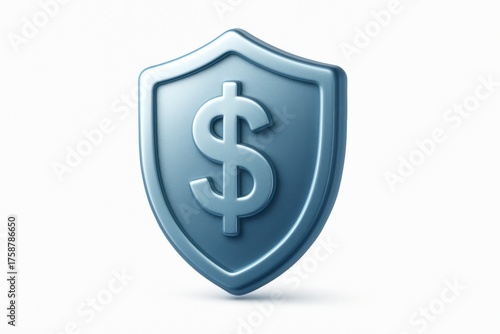 Free Download A blue shield with a dollar sign in the middle represents financial security. - GFXLoad