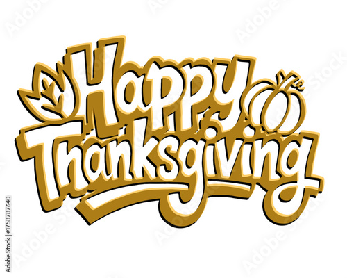 HAPPY THANKSGIVING silueta decorativa (graffiti).