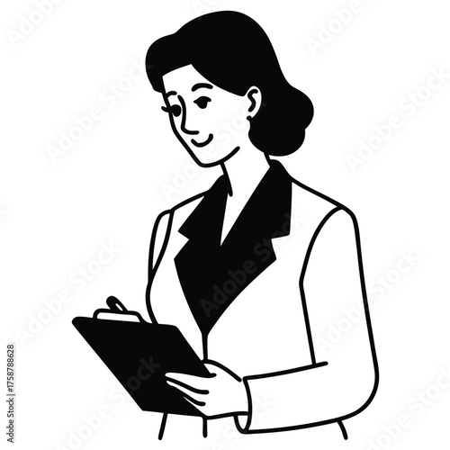 Business professionals working with laptops and folders in office setting cartoon vector illustration