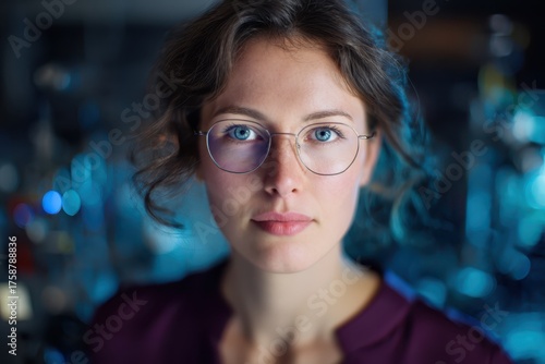 Young woman with curly brow...
