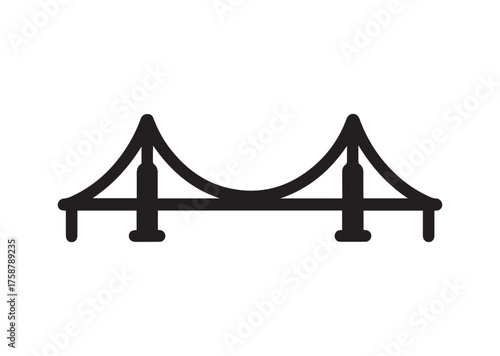 Golden gate bridge icon, Golden gate bridge solid vector