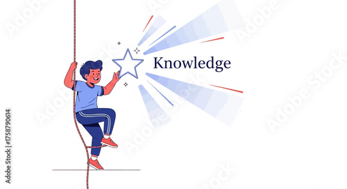 Achieving Knowledge: A Determined Individual Ascending to Grasp the Star of Intellect Successfully