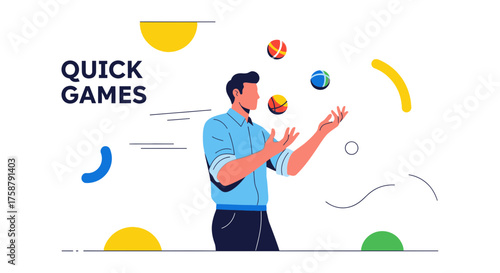 A Person Juggling Spheres Represents Entertainment And Skillful Amusement