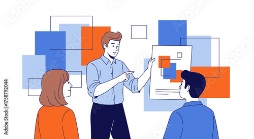 A Team Meeting With Charts And Presentations About Business Strategies and Planning