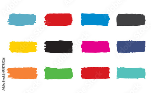 Vibrant Color Palette Of Brushed Paint Swatches In A Grid For Design And Art Projects.