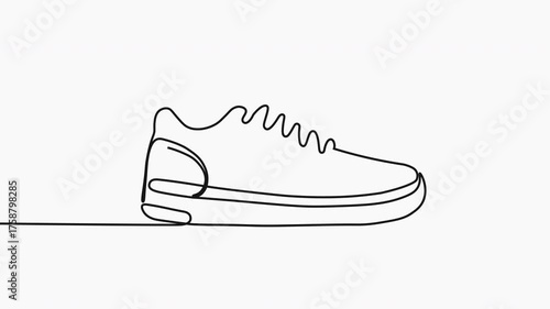 Minimalist One Line Sneaker Drawing Animation | Clean Continuous Line Motion Design