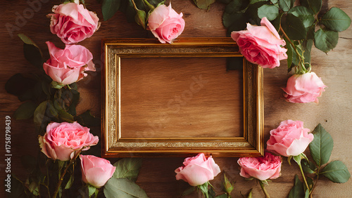 beautiful wooden vintage picture frame fresh pink for mother's day