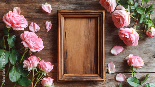 beautiful wooden vintage picture frame fresh pink for mother's day