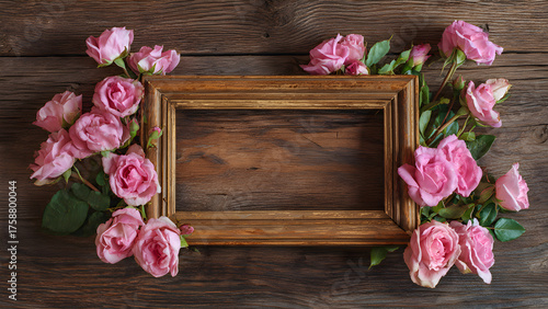 beautiful wooden vintage picture frame fresh pink for mother's day