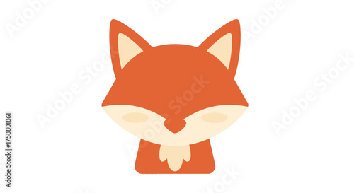 Cute cartoon fox illustration on white background