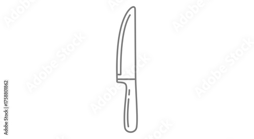 Outline illustration of a paring knife on a white background