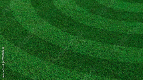 Green grass texture background. A perfectly manicured Sports field / Pitch / Garden Lawn wallpaper with circular stripes.