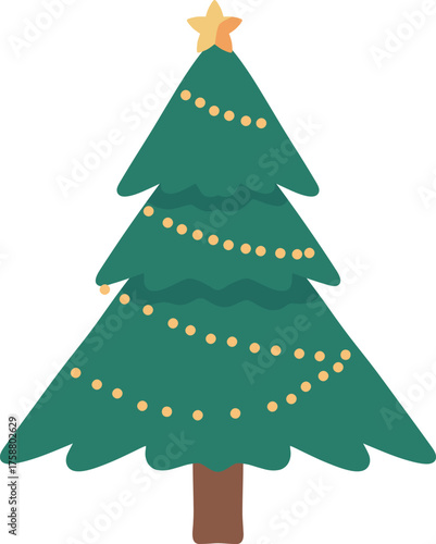 Christmas Tree with Star and Lights