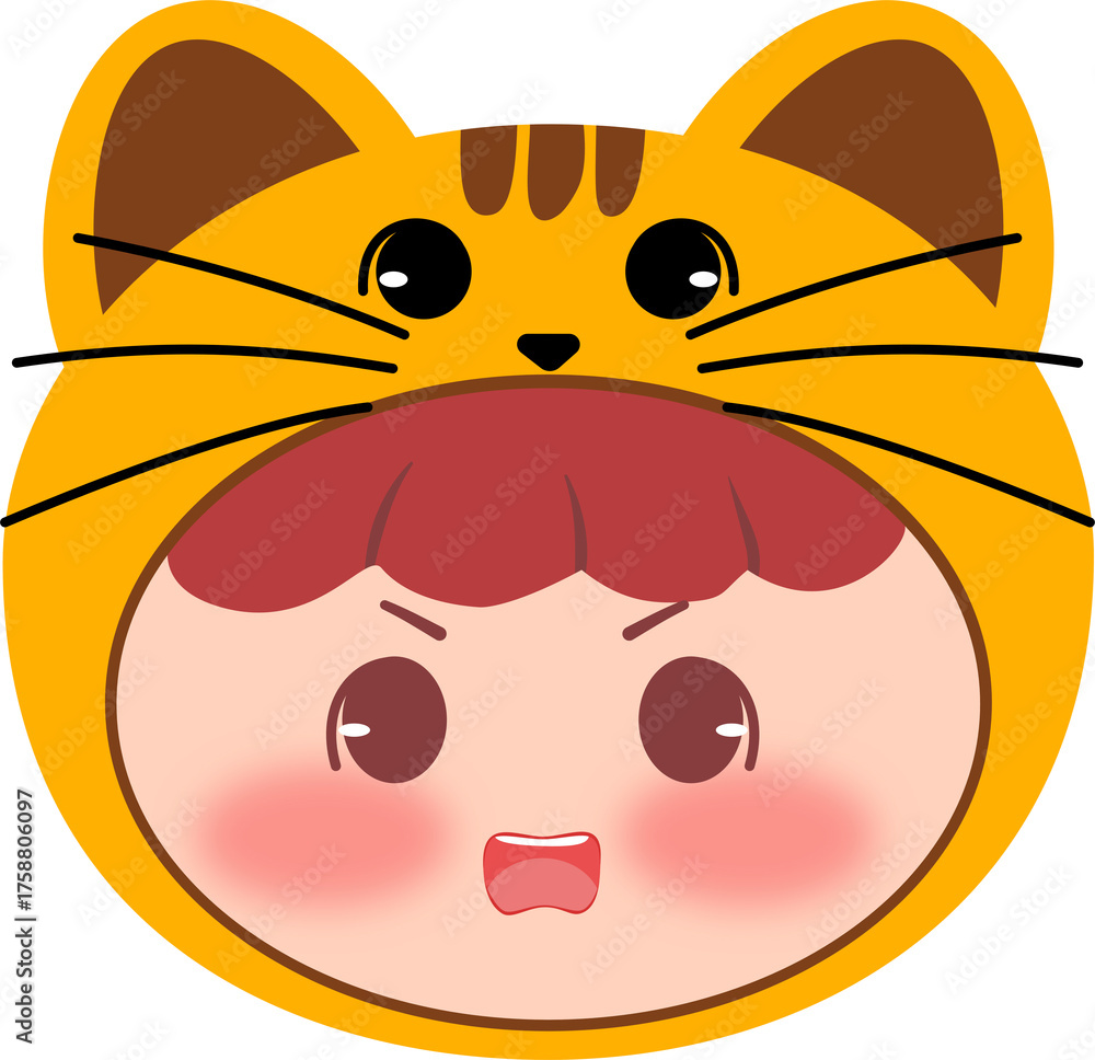 Obraz premium Cute Orange Cat Head Angry