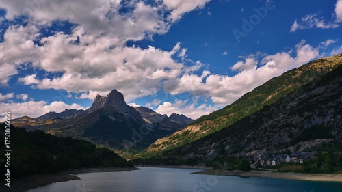 Landscape of the Aragonese Pyrenees: Lanuza and its Reservoir