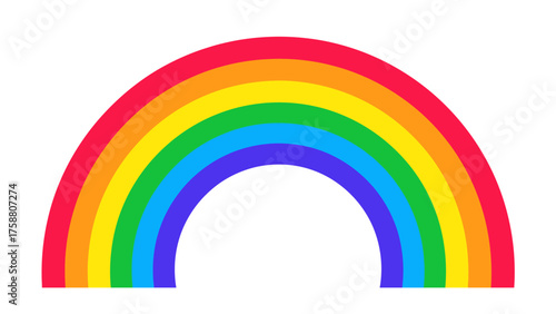 Colorful rainbow illustration simple vector design element isolated on white background perfect for childrens designs and educational materials