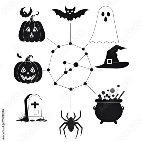 halloween icons set