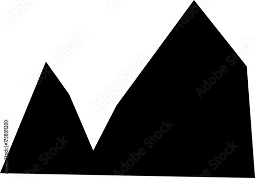 A black filled irregular polygon inspired by sharp, peak-like angles in an abstract form.