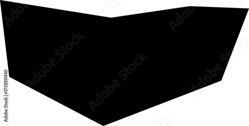 A black filled irregular polygon with solid edges forming a wave-like shape.