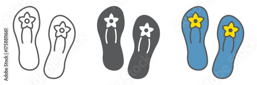 Sandals icon, footwear and shoes, flip flops sign, vector graphics, a linear pattern on a white background. editable stroke