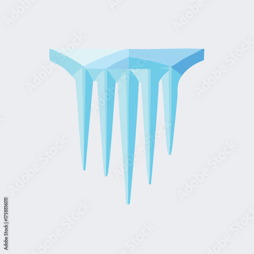 Vector Illustration of Blue Icicles Hanging Downward