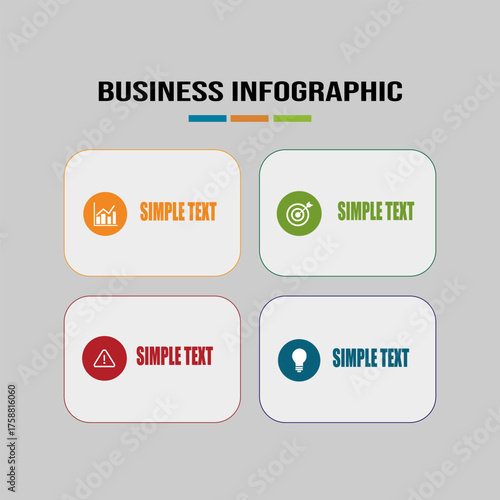 Modern infographic design vector template for presentation with steps and business icons