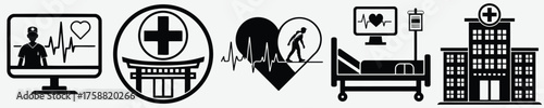 Set of medical healthcare icons representing modern health services vector