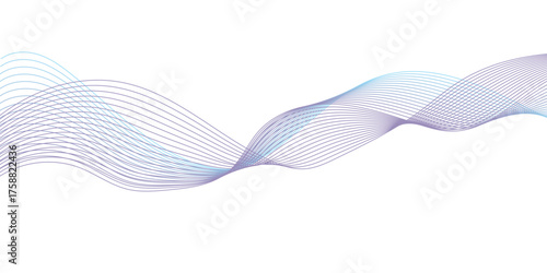 Vibrant Wavy Line Structure. Audio Rhythm Visualization. Abstract Blend Tool Artwork.