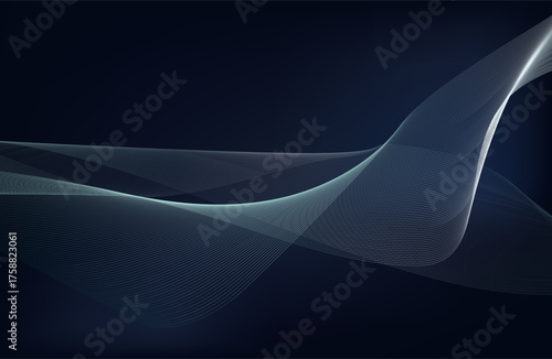 Vector connections of lines and dots. Technology banner template. Graphic abstract background communication. Minimal array with compounds lines and dots. Digital data visualization.

