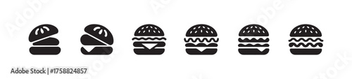 Berger filled web icons set, Simple set of berger icons, chess Berger design, vector illustration eps 10.