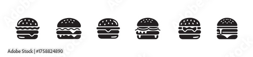 Berger icon sets, food order Icon, berger filled web vector illustration eps 10.